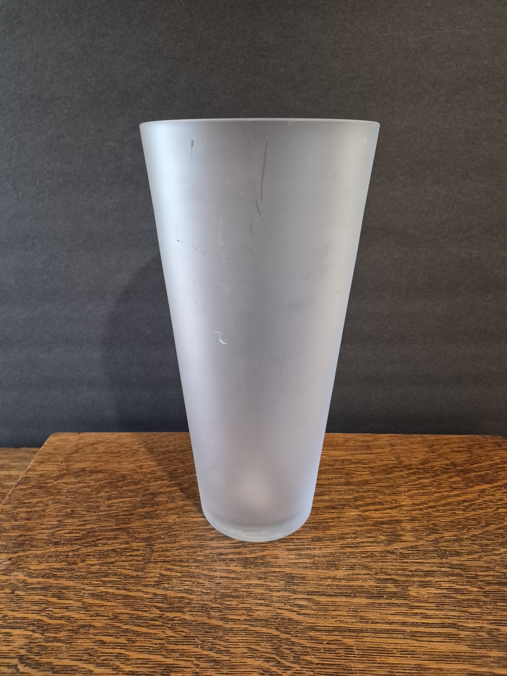 Frosted Glass Vase with a matte, satin-like finish 12"